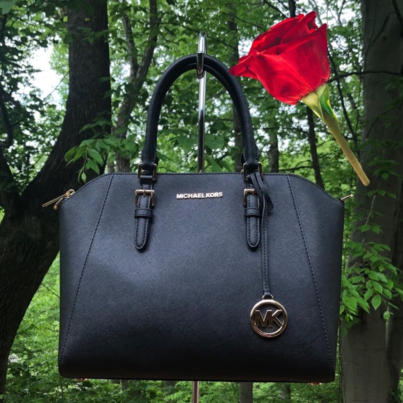 Michael Kors Handbags - NWOT CLASSIC & SLICK BLACK ON BLACK MK TOTE